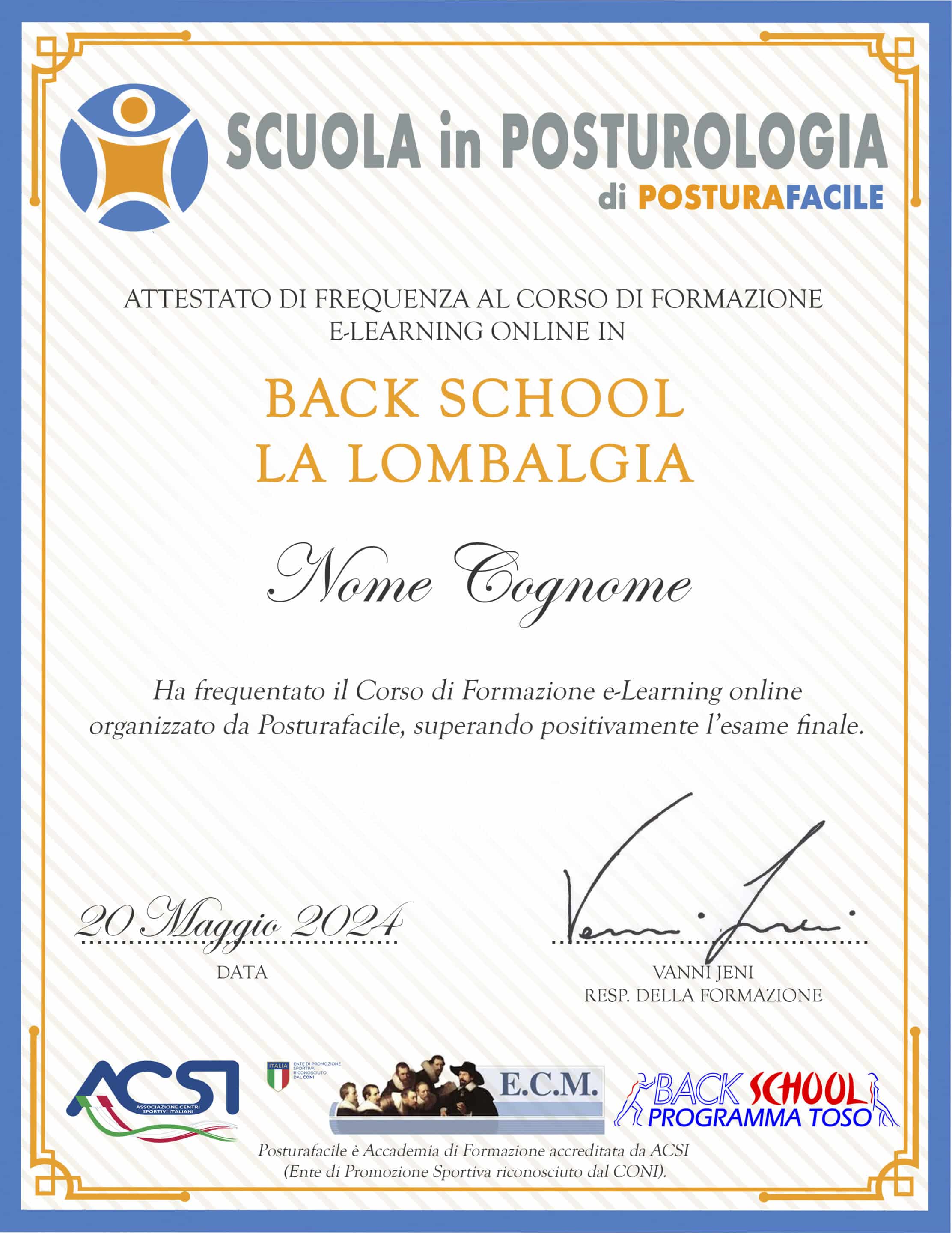 Video Corso Online Back School La Lombalgia
